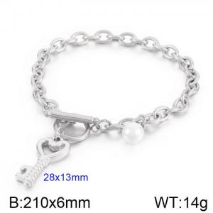 European and American fashion ins personality OT button key pendant titanium steel bracelet female - KB170024-Z