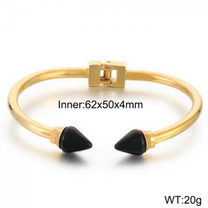 Stainless steel opening gold bracelet - KB170150-MS