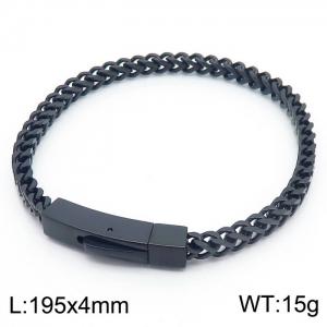 200x4mm Mesh Chain Bracelet Men Stainless Steel 304 Black Color - KB170765-TSC