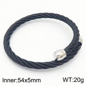 European and American minimalist fashion stainless steel twisted wire opening adjustable mixed color bracelet - KB171010-QY