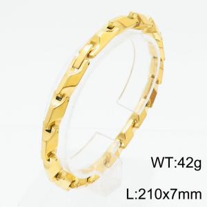 European and American Fashion Stainless Steel 210 × 7mm special rectangular splicing charm gold bracelet - KB171035-KFC