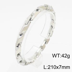 European and American Fashion Stainless Steel 210 × 7mm special rectangular splicing charm silver bracelet - KB171036-KFC