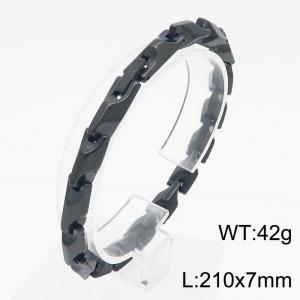 European and American Fashion Stainless Steel 210 × 7mm special rectangular splicing charm black bracelet - KB171037-KFC