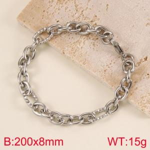 Japanese-korean wind 8mm woven O-chain stainless steel color stainless steel bracelet - KB179463-Z