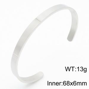 Stainless Steel Smooth Open Bracelet - KB180080-WGQF