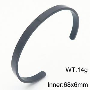 Stainless Steel Smooth Open Bracelet - KB180081-WGQF