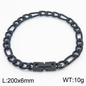Black Cuban Chain Stainless Steel Bracelet - KB180367-Z