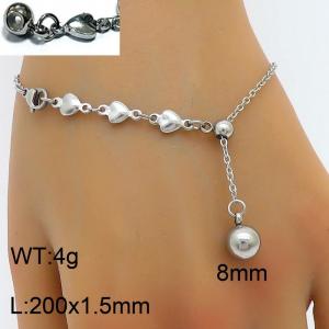 Splicing Love Chain Ball Pendant Adjustable Steel Stainless Steel Bracelet - KB180420-Z