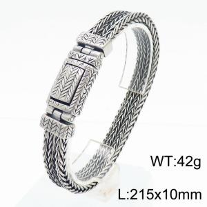 Vintage Thai Silver Viking Male Wheat Chain Jewelry Handmade Braided Bracelets For Men - KB180523-KJX