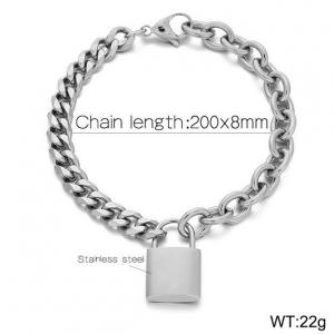 Stainless steel splicing chain lock head pendant bracelet - KB180598-Z