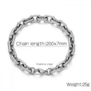 Stainless steel edged O-shaped chain bracelet - KB180600-Z