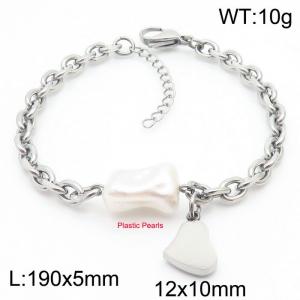 Steel colored sweet and creative titanium steel peach heart bracelet - KB180795-Z