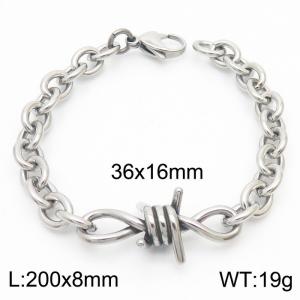 Trendy men's O-shaped stainless steel bracelet - KB181213-Z