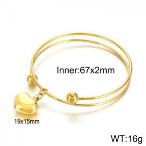 Fashionable and minimalist heart-shaped open bracelet with hollow pendant - KB181229-Z