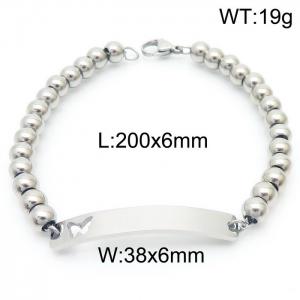 Exquisite Hollow butterfly curved brand hand-stitched ball chain stainless steel lady bracelet - KB181363-Z