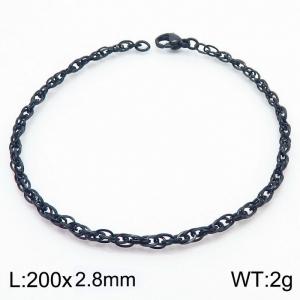 Fashion Jewelry 200x2.8mm Link Bracelet Black Plated Chain Necklace Rope Chain Bracelets for Women - KB181401-Z