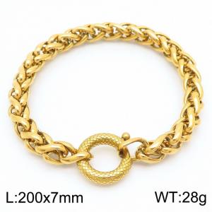 Stainless Steel Gold-plating Bracelet - KB181454-Z