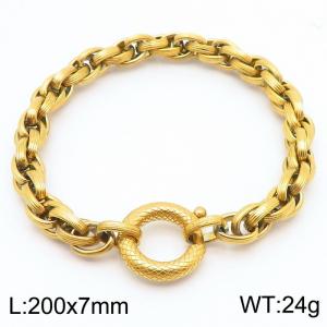 Stainless Steel Gold-plating Bracelet - KB181456-Z