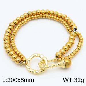 Stainless steel double steel ball French lady gold bracelet - KB181459-Z