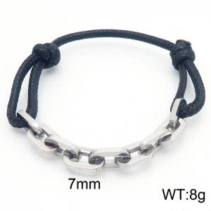Stainless steel chain neutral woven pull-out steel color bracelet - KB181467-Z