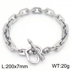 Stainless steel handmade mixed chain women's heart-shaped T-buckle bracele - KB181478-Z