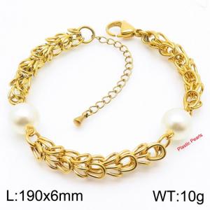 Stainless Steel Gold-plating Bracelet - KB181539-Z