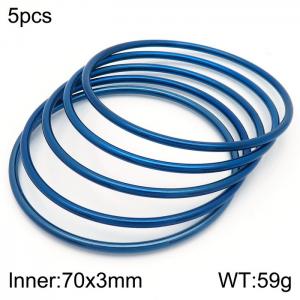 European and American fashion stainless steel five-layer large single loop charm deep blue bangle - KB181562-KFC