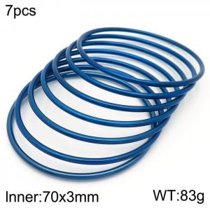 European and American fashion stainless steel seven-layer large single loop charm deep blue bangle - KB181563-KFC