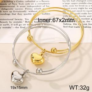 Fashionable and minimalist heart-shaped open bracelet with hollow pendant - KB181641-Z