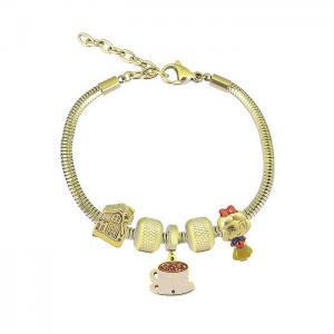 Stainless Steel Gold-plating Bracelet - KB182003-PA