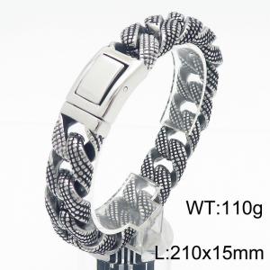 Stainless Steel Chain Men Bracelet Punk Hand Accessories Magnetic Clasp Vintage Wristband Male Jewelry Wholesale - KB182581-KJX