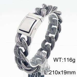 210x19mm Punk Stasinless Steel Link Chain Bracelet For Men - KB182582-KJX