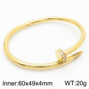 60x49x4mm Geometrical Nails Bangles Women Stainless Steel Gold Color - KB182598-SP