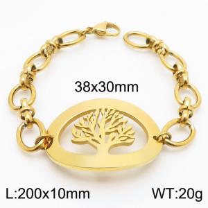 Stainless Steel Gold-plating Bracelet - KB182615-Z