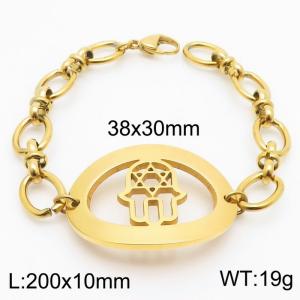 Stainless Steel Gold-plating Bracelet - KB182617-Z