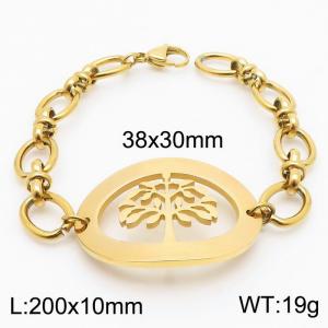 Stainless Steel Gold-plating Bracelet - KB182619-Z