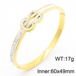 60x49mm Tie a Knot Charmer Bangle Women Stainless Steel Gold Color - KB182684-HM
