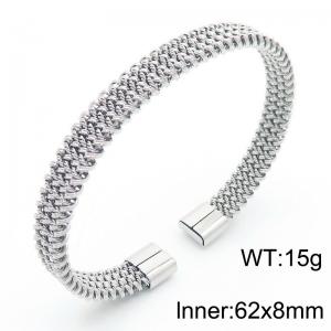 8mm Stainless steel bracelet with opening for men and women - KB182693-XY