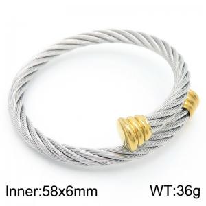 Stainless steel men's and women's personality 6mm steel wire bracelet - KB182699-XY