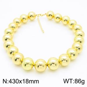 Fashionable stainless steel 18k round bead creative handmade DIY beaded charm gold bracelet - KB182706-BI