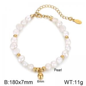 Irregular freshwater pearl beaded bracelet - KB182904-Z