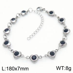 Stainless Steel Stone Bracelet - KB183045-TJG