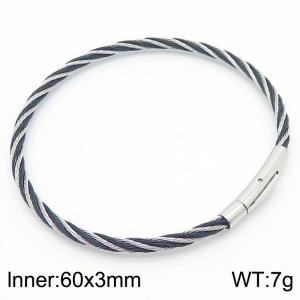 Stainless Steel Wire Bangle - KB183056-HB