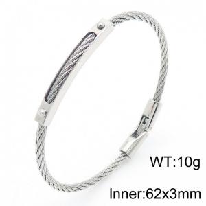 Stainless Steel Wire Bangle - KB183059-HB
