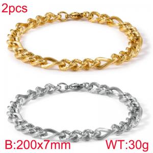 Stainless Steel Gold-plating Bracelet - KB183351-Z