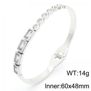 Stainless Steel Stone Bangle - KB183416-HM
