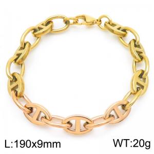 Stainless Steel Gold-plating Bracelet - KB183529-Z