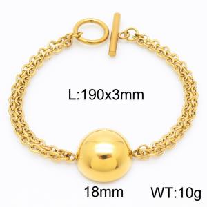 Stainless Steel Gold-plating Bracelet - KB183784-Z