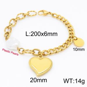 Stainless Steel Gold-plating Bracelet - KB183806-Z