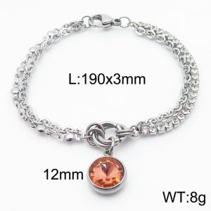 Stainless Steel Stone Bracelet - KB183822-Z